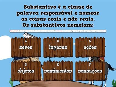 wordwall substantivos e adgetivos